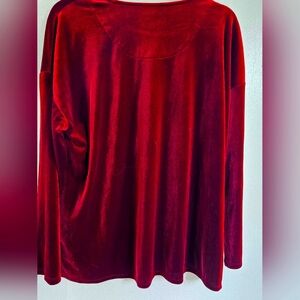 Burgundy Velvet Blouse By J JILL